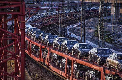 moving car by train interstate.